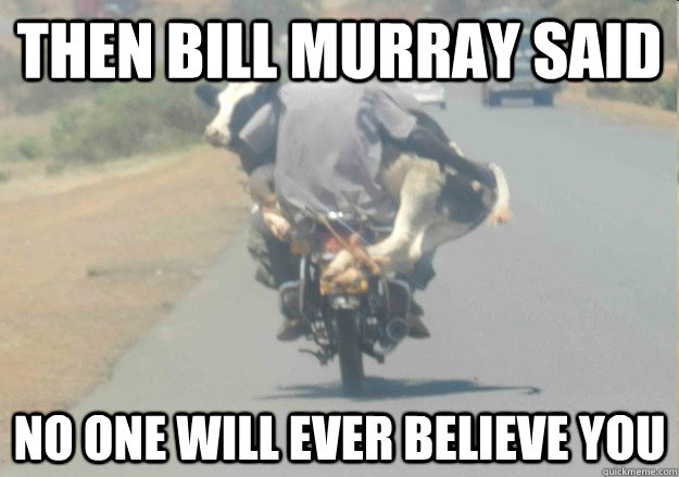 Then Bill Murray said No one will ever believe you - Then Bill Murray said No one will ever believe you  Misc
