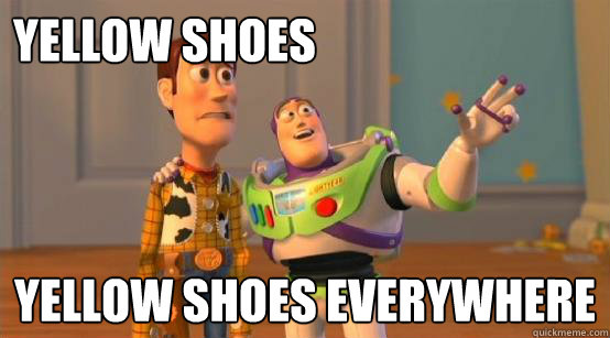 Yellow Shoes Yellow Shoes Everywhere  Buzz Glitter
