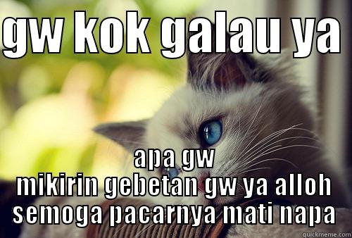 GW KOK GALAU YA  APA GW MIKIRIN GEBETAN GW YA ALLOH SEMOGA PACARNYA MATI NAPA First World Problems Cat