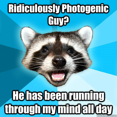 Ridiculously Photogenic Guy? He has been running through my mind all day  Lame Pun Coon