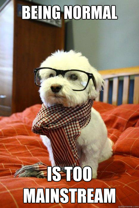 BEING NORMAL IS TOO MAINSTREAM  Hipster Dog
