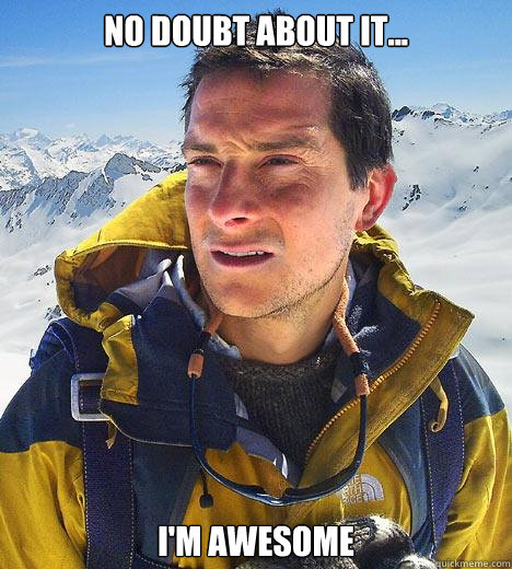 no doubt about it... i'm awesome   Bear Grylls