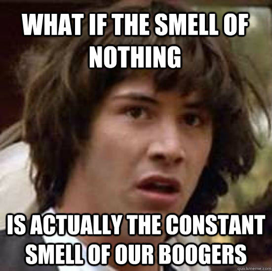 What if the smell of nothing is actually the constant smell of our boogers - What if the smell of nothing is actually the constant smell of our boogers  conspiracy keanu
