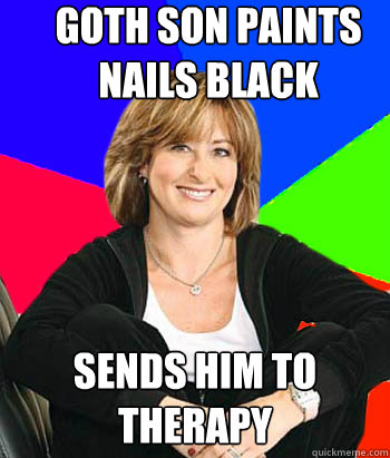 goth son paints nails black sends him to therapy  Sheltering Suburban Mom