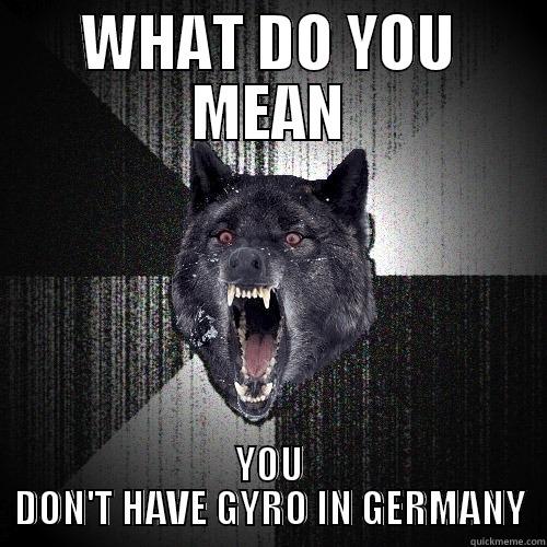 WHAT DO YOU MEAN YOU DON'T HAVE GYRO IN GERMANY Insanity Wolf