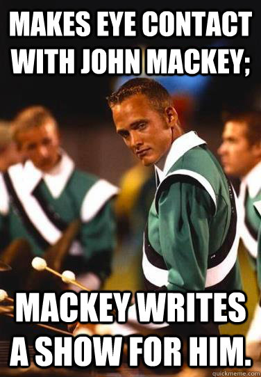 Makes eye contact with John Mackey; Mackey writes a show for him. - Makes eye contact with John Mackey; Mackey writes a show for him.  Extremely Photogenic Marimba Guy