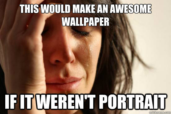 This would make an awesome wallpaper if it weren't portrait  First World Problems