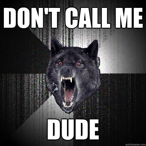 Don't call me  Dude - Don't call me  Dude  Insanity Wolf