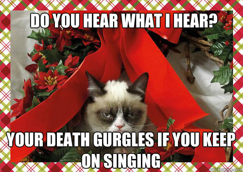 do you hear what i hear? your death gurgles if you keep on singing  A Grumpy Cat Christmas