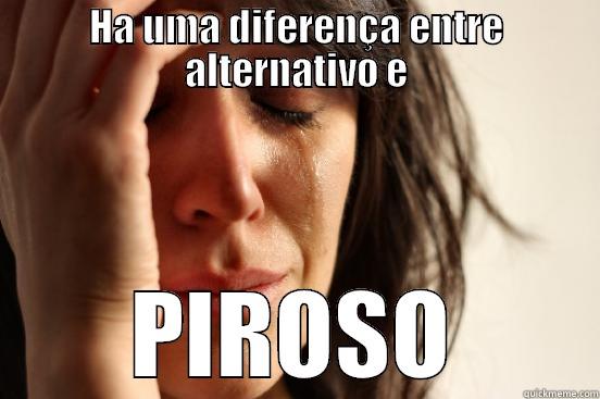 HA UMA DIFERENÇA ENTRE ALTERNATIVO E PIROSO First World Problems