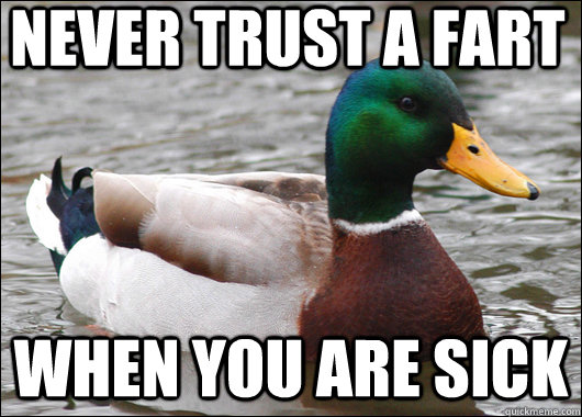 NEVER trust a fart when you are sick  Actual Advice Mallard