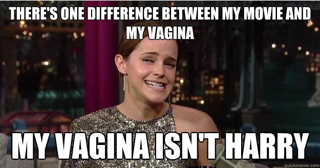 There's one difference between my movie and my vagina My vagina isn't Harry - There's one difference between my movie and my vagina My vagina isn't Harry  Emma Watson Troll