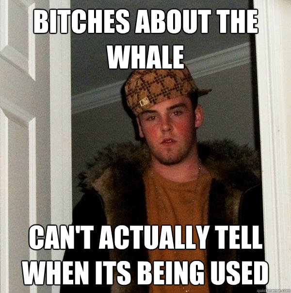 bitches about the whale can't actually tell when its being used  Scumbag Steve