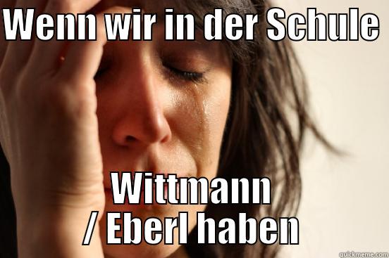 WENN WIR IN DER SCHULE  WITTMANN / EBERL HABEN First World Problems