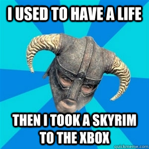 i used to have a life then i took a skyrim to the xbox  Skyrim Stan
