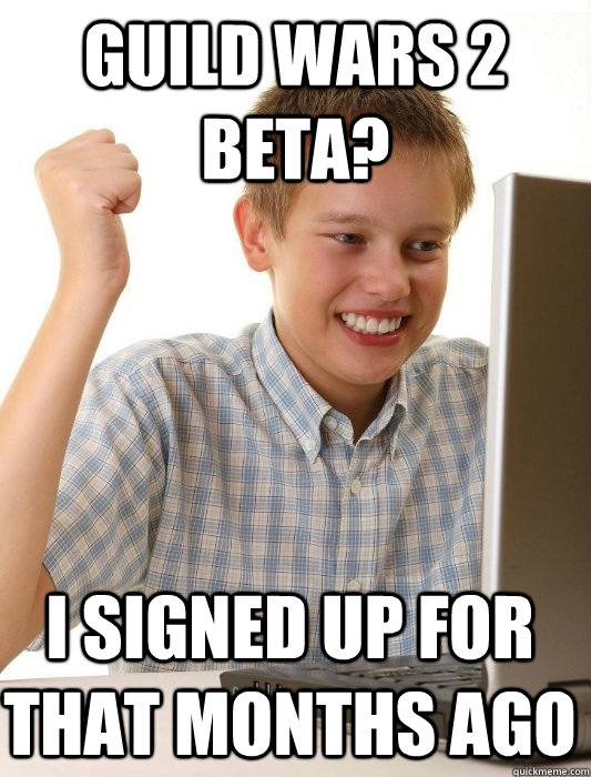 guild wars 2 beta? i signed up for that months ago  First Day on the Internet Kid