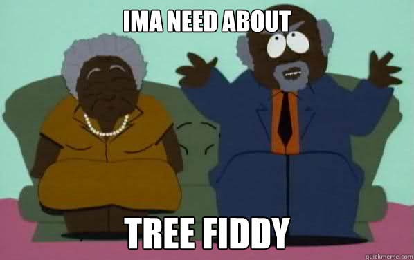 Ima need about tree fiddy  