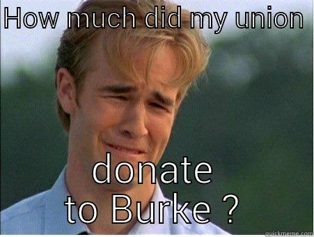 HOW MUCH DID MY UNION  DONATE TO BURKE ? 1990s Problems