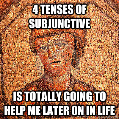 4 Tenses of subjunctive  is TOTALLY going to help me later on in life  