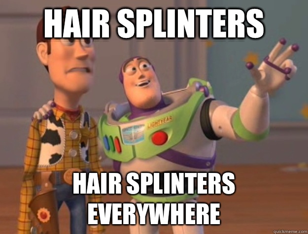 Hair splinters Hair splinters everywhere  Buzz Lightyear