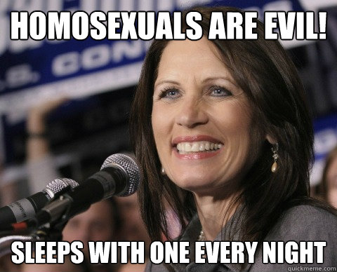Homosexuals are evil! Sleeps with one every night  Bad Memory Michelle
