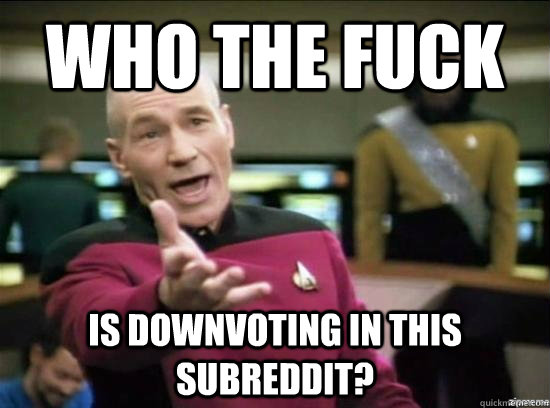 who the fuck is downvoting in this subreddit? - who the fuck is downvoting in this subreddit?  Annoyed Picard HD
