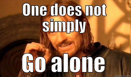 ONE DOES NOT SIMPLY GO ALONE Boromir