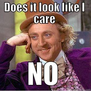 DOES IT LOOK LIKE I CARE NO Condescending Wonka
