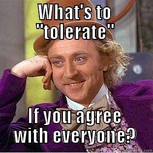 Tolerance requires disagreement - WHAT'S TO 