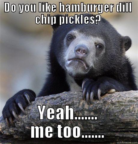 DO YOU LIKE HAMBURGER DILL CHIP PICKLES? YEAH....... ME TOO....... Confession Bear