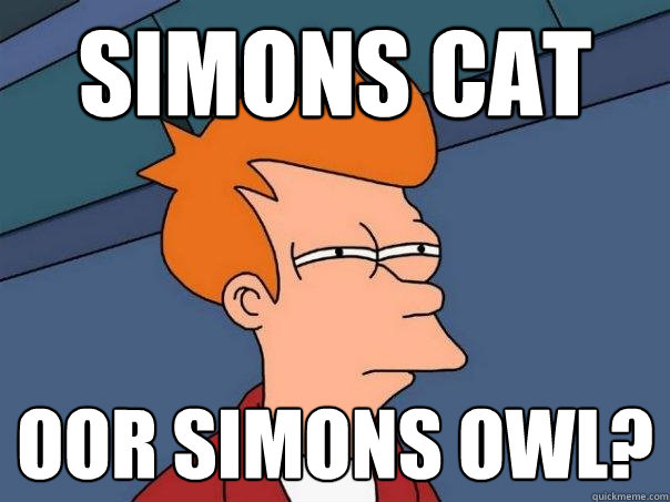 simons cat oor simons owl? - simons cat oor simons owl?  Futurama Fry