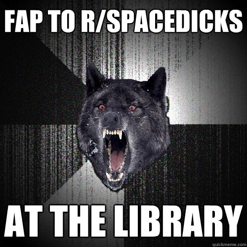 fap to r/spacedicks at the library  Insanity Wolf