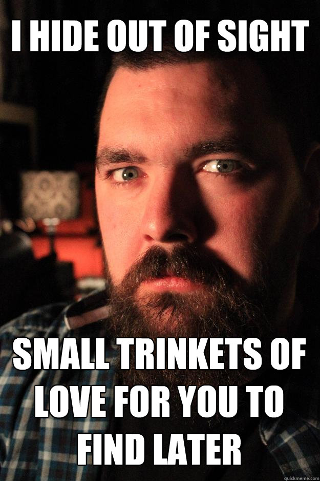 I hide out of sight Small trinkets of love for you to find later  Dating Site Murderer