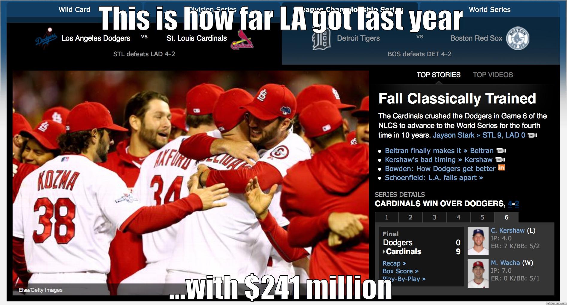 THIS IS HOW FAR LA GOT LAST YEAR ...WITH $241 MILLION Misc