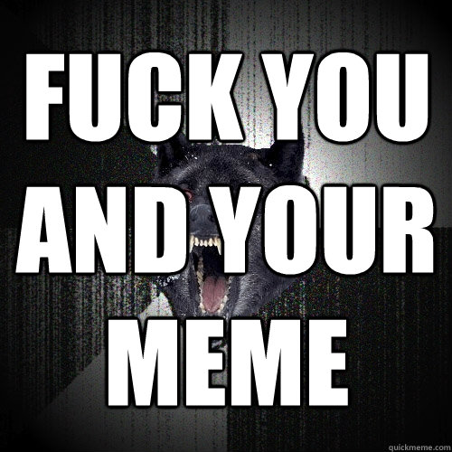 FUCK YOU AND YOUR MEME  Insanity Wolf