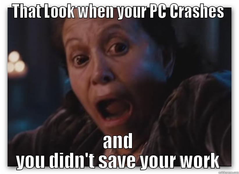 PC Crash - THAT LOOK WHEN YOUR PC CRASHES AND YOU DIDN'T SAVE YOUR WORK Misc