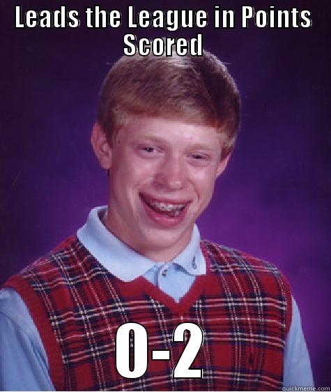 LEADS THE LEAGUE IN POINTS SCORED 0-2 Bad Luck Brian