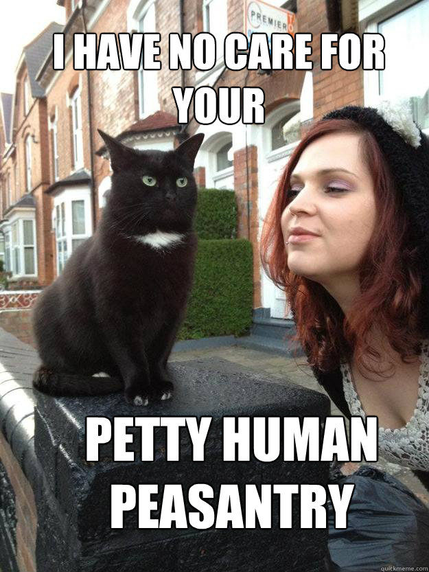 I have no care for your petty human peasantry - I have no care for your petty human peasantry  Misc