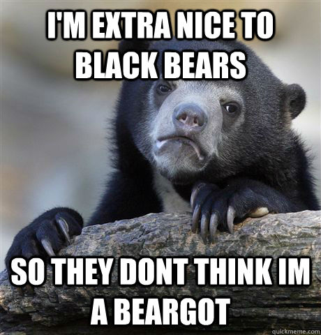 I'm extra nice to Black Bears So they dont think im a beargot  Confession Bear