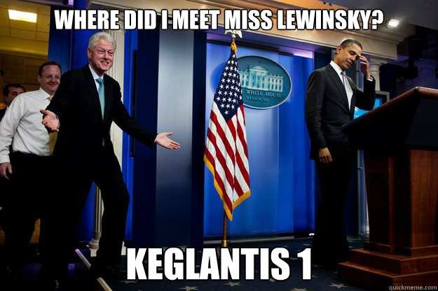 Where did I meet Miss Lewinsky? Keglantis 1  Bill Clinton