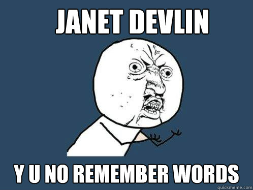 Janet Devlin y u no remember words  Y U No