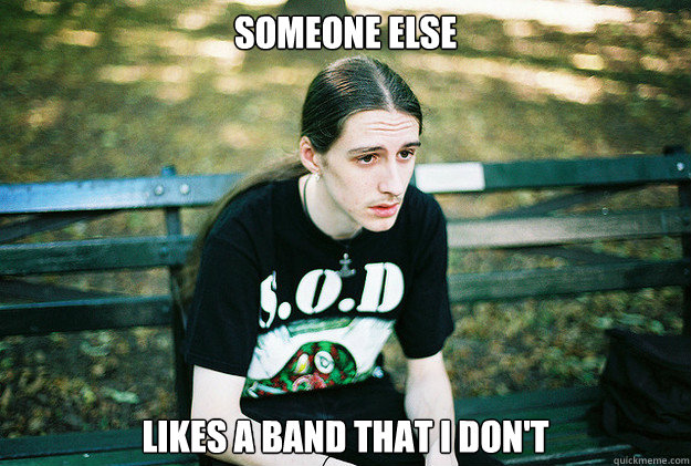 Someone else  likes a band that I don't  First World Metal Problems