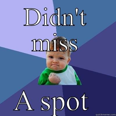 DIDN'T MISS A SPOT  Success Kid