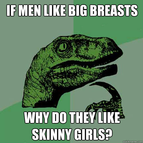 If men like big breasts Why do they like skinny girls?  Philosoraptor