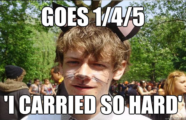 Goes 1/4/5 'I carried so hard' - Goes 1/4/5 'I carried so hard'  Cool dude clemens