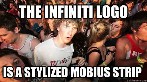 The infiniti logo is a stylized mobius strip  Sudden Clarity Clarence