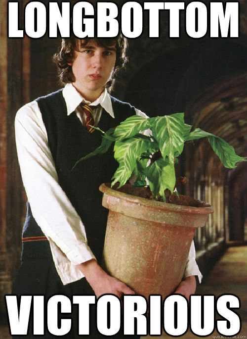 longbottom victorious - longbottom victorious  Nevile has a plant