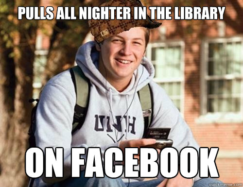 Pulls All Nighter In the Library On facebook   College Freshman