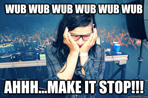 wub wub wub wub wub wub AHHH...MAKE IT STOP!!!  Skrillexguiz