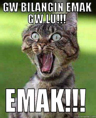 GW BILANGIN EMAK GW LU!!! EMAK!!! Misc